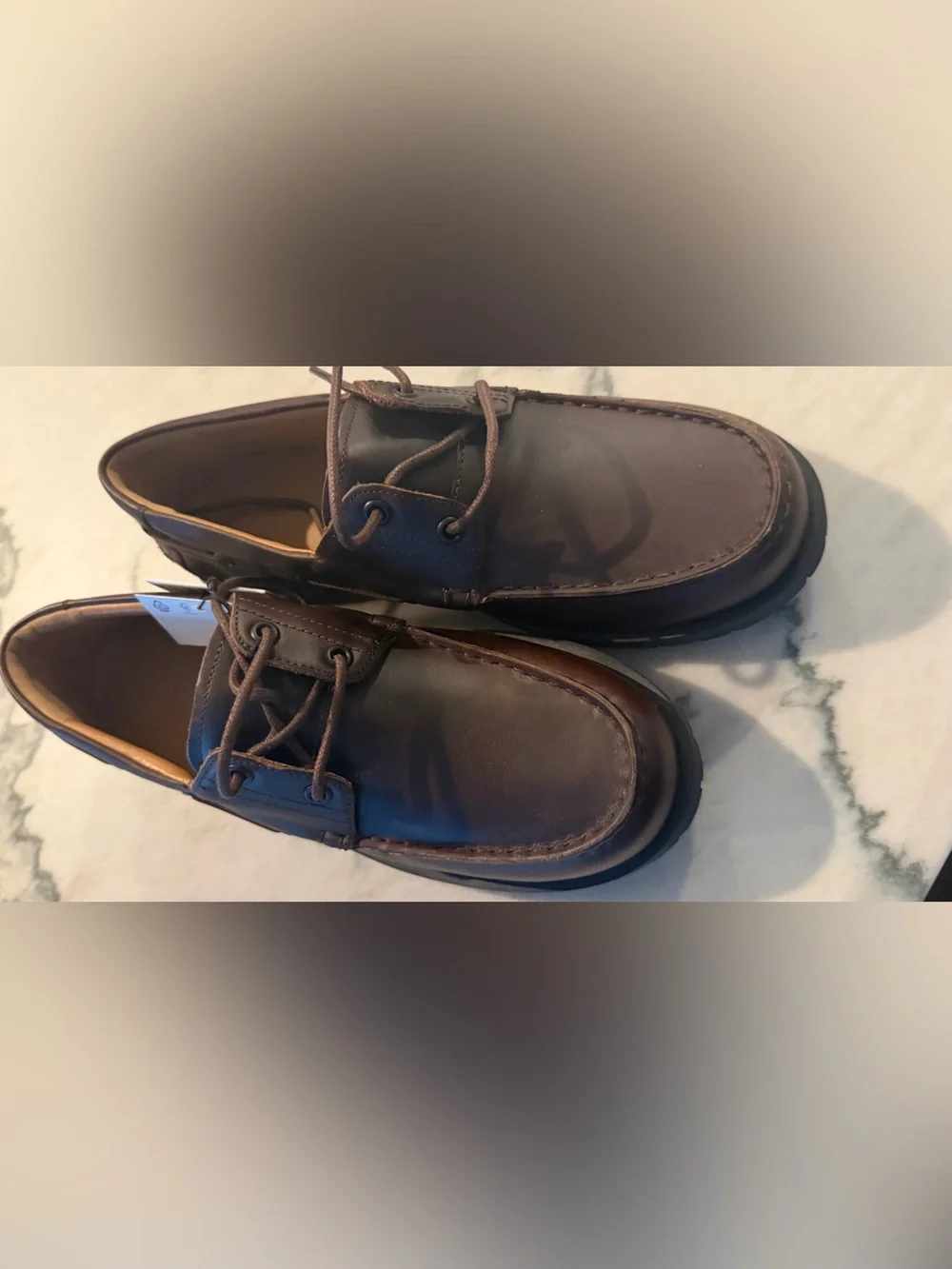 Zara Kids Brown Moccasin-Style Lace-Up Shoes